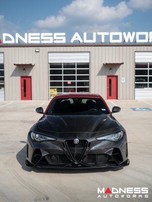 Alfa Romeo Giulia GTAm Style Front Bumper Essential Kit - Carbon Fiber - With Parking Sensors